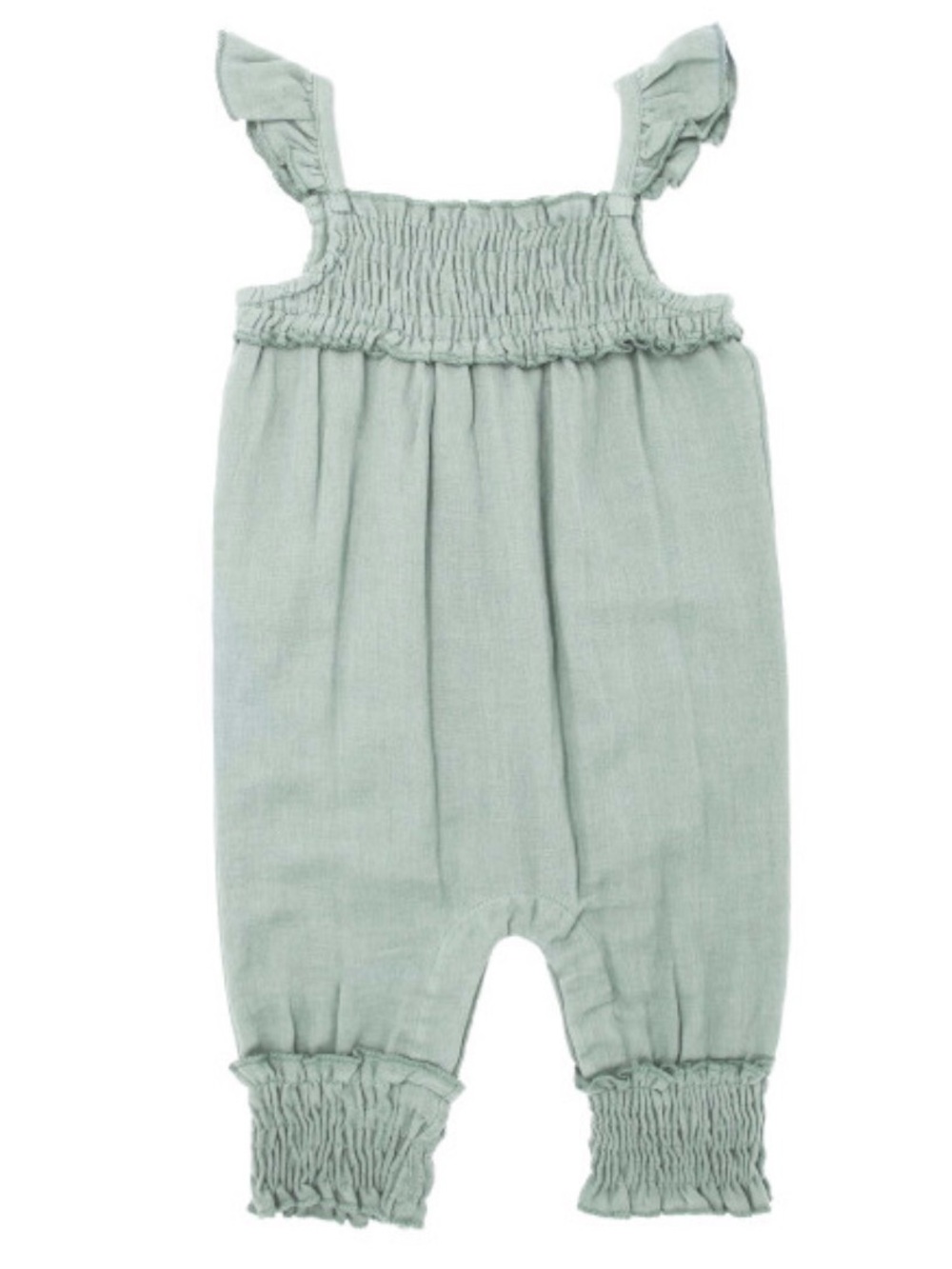 L'ovedbaby Muslin Sleeveless Romper-Green Tea